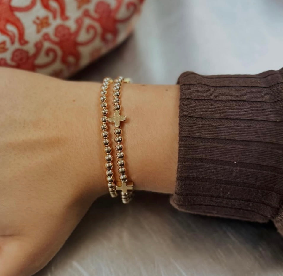 Gold Cross Beaded Bracelet