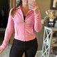 Pink Cropped Athletic Jacket