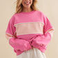 Pink Color Block Sweatshirt