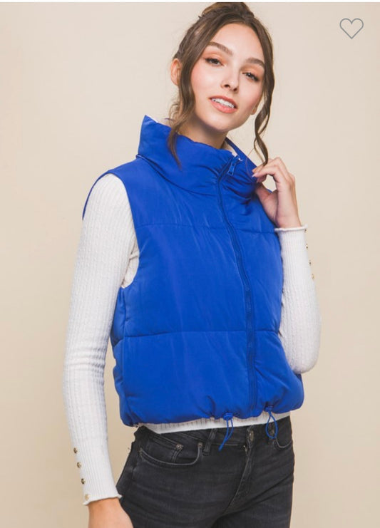 Cropped Vest/Reversible - Blue