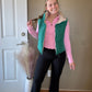 Pink Cropped Athletic Jacket