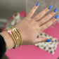 White & Gold Pearl Cross Bracelet