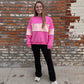 Pink Color Block Sweatshirt