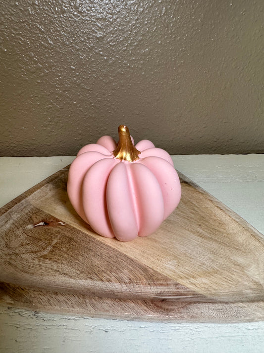 Pink Pumpkin with Gold Stem