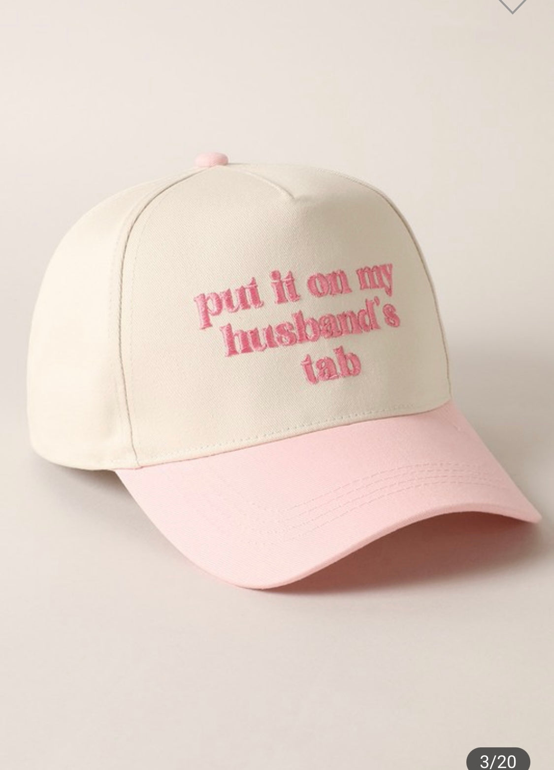 "Put it on my Husband's tab" Hat - Pink