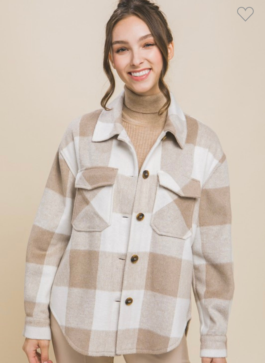 Tan Plaid Shacket