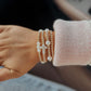 White & Gold Pearl Cross Bracelet