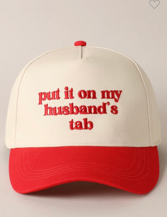 "Put it on my Husband's tab" Hat - Red