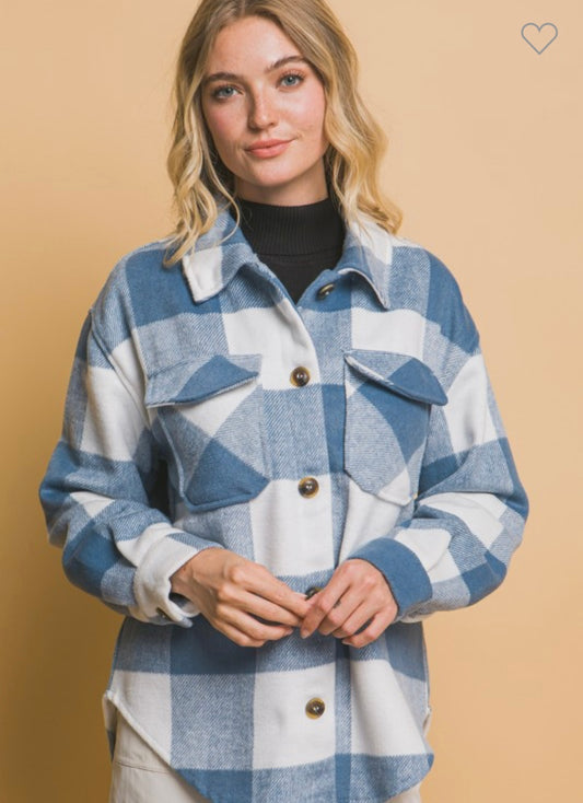 Blue Plaid Shacket