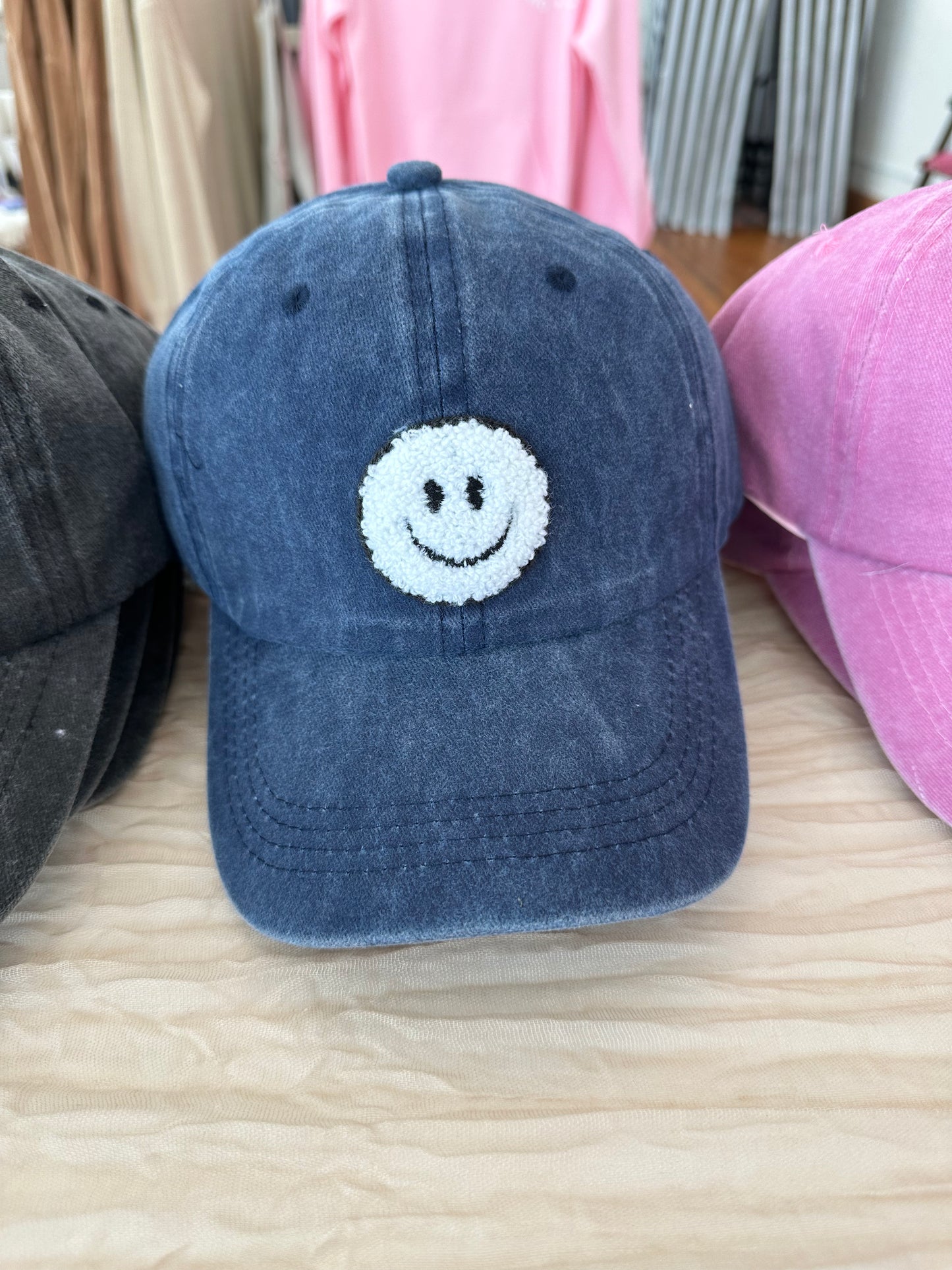 Smiley Face Hat - Navy