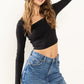 Black Square Neck Crop Top