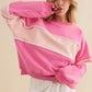 Pink Color Block Sweatshirt