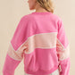 Pink Color Block Sweatshirt