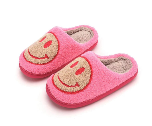 Pink Smiley Face Slipper