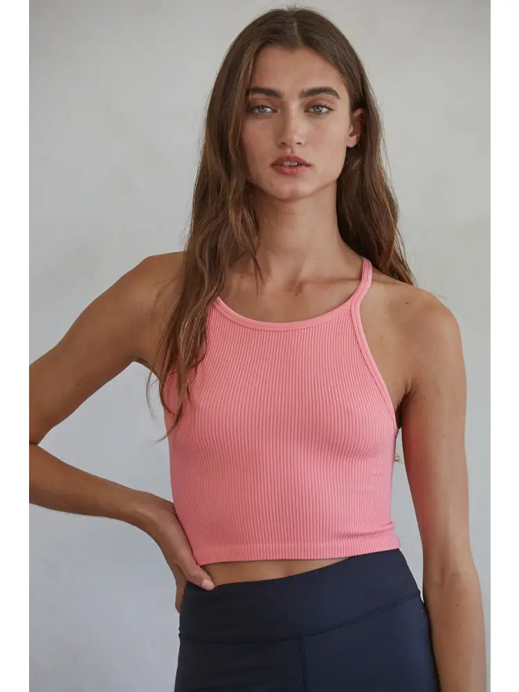 Pink Halter Neck Tank