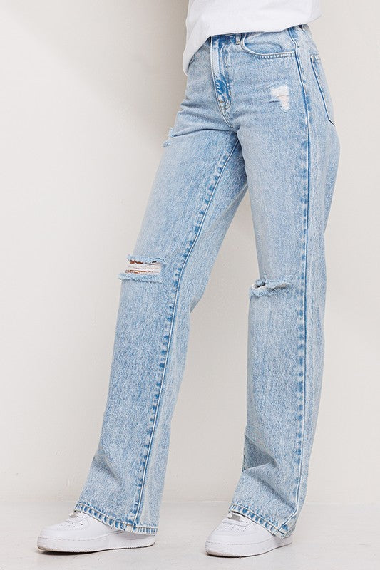 Rhegan High Rise Straight Jeans